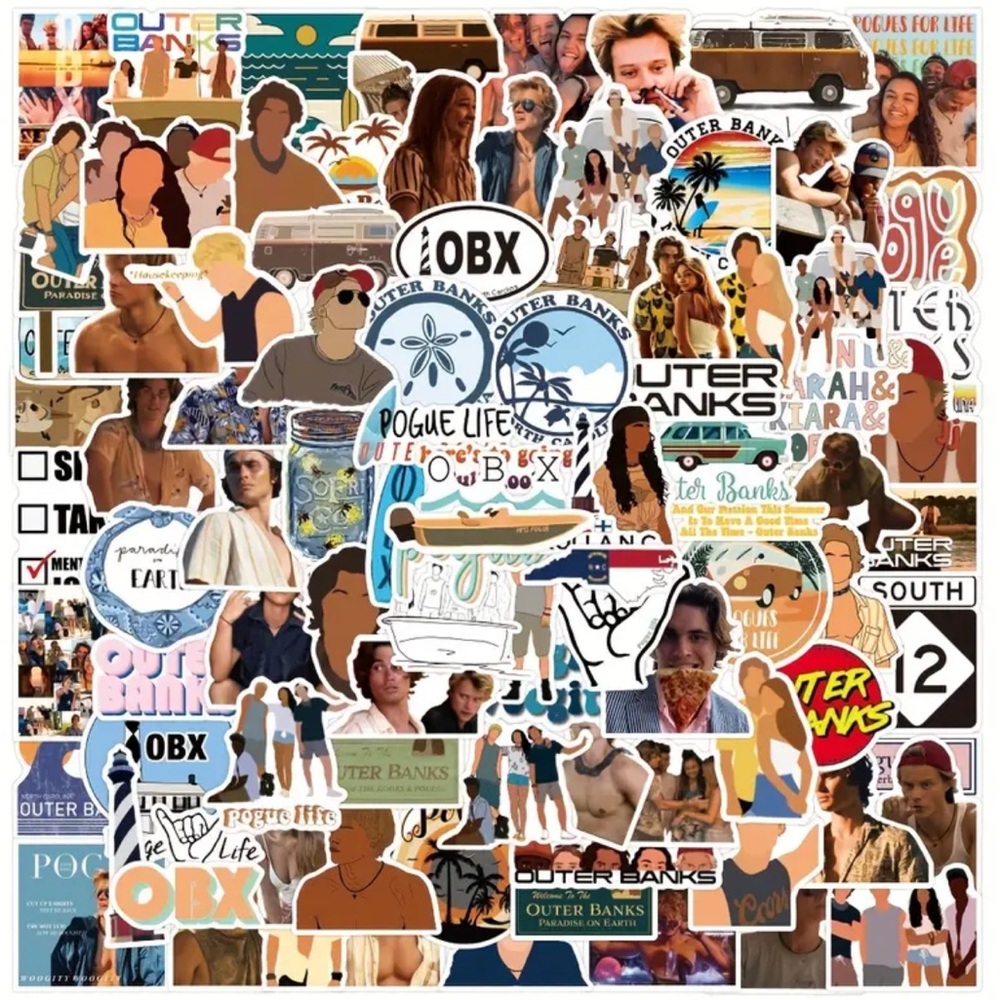 Outer Banks themed collection stickers (pack of 20)